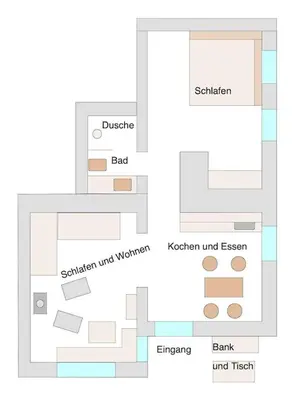 Grundriss der Unterkunft Im Naturschutzgebiet gelegene Ferienwohnung