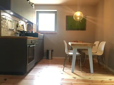 Küche/Küchenzeile in der Unterkunft Im Naturschutzgebiet gelegene Ferienwohnung