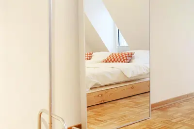 Ein Bett oder Betten in einem Zimmer der Unterkunft reoh I Maisonette am See I Malerischer Ausblick I Beamer I Berlin in 30min