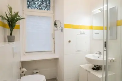 Ein Badezimmer in der Unterkunft Nahe Boxhagener Platz für 4 Personen