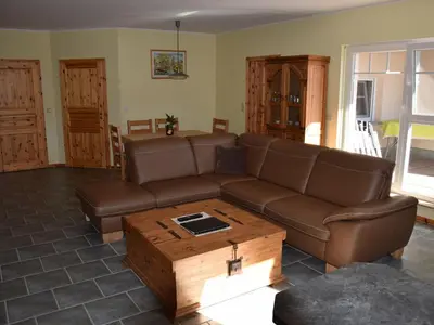 Ein Sitzbereich in der Unterkunft Pension + Apartments Tor zum Spreewald