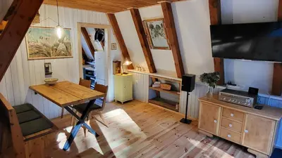 Küche/Küchenzeile in der Unterkunft Finnhütte zwischen Wald und See