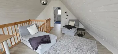 Ein Bett oder Betten in einem Zimmer der Unterkunft Schwedenhaus Zerpenschleuse
