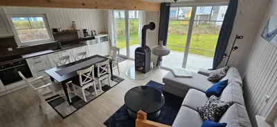 Ein Sitzbereich in der Unterkunft Schwedenhaus Zerpenschleuse