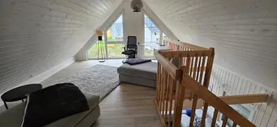 Ein Bett oder Betten in einem Zimmer der Unterkunft Schwedenhaus Zerpenschleuse