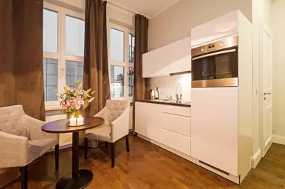 Küche/Küchenzeile in der Unterkunft Arabel Design Apartments