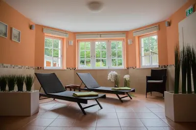 Ein Sitzbereich in der Unterkunft Villa Ingeborg