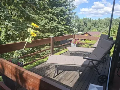 Ein Balkon oder eine Terrasse in der Unterkunft Ferienhaus im Odertal