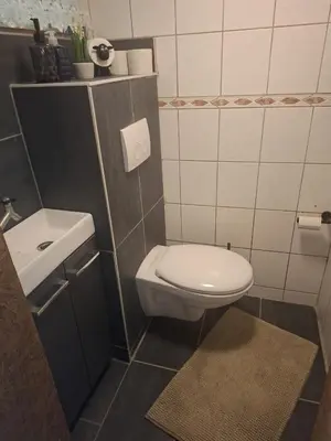 Ein Badezimmer in der Unterkunft Ferienhaus im Odertal