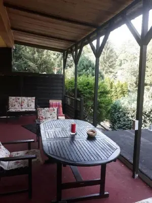 Ein Balkon oder eine Terrasse in der Unterkunft Ferienhaus im Odertal