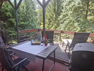 Ein Balkon oder eine Terrasse in der Unterkunft Ferienhaus im Odertal