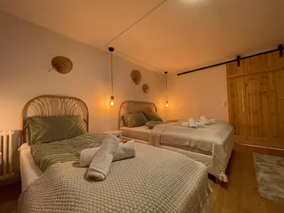 Ein Bett oder Betten in einem Zimmer der Unterkunft Bamboo Berlin