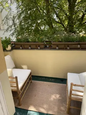 Ein Balkon oder eine Terrasse in der Unterkunft Luxus Apartment, Messe, ICC