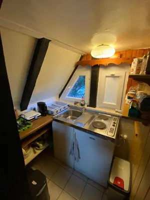 Küche/Küchenzeile in der Unterkunft Finnhütte Oase