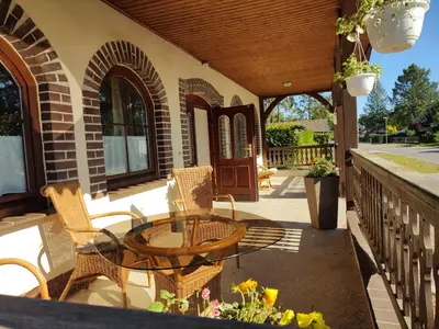 Ein Balkon oder eine Terrasse in der Unterkunft Ferienwohnung AM SPREEUFER