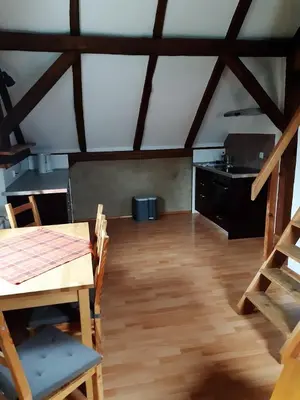 Ein Sitzbereich in der Unterkunft Ferienhof Bahlens-Schur