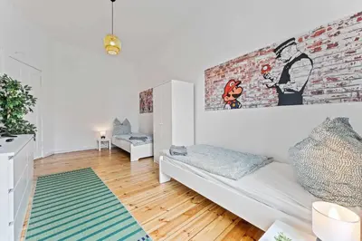 Ein Bett oder Betten in einem Zimmer der Unterkunft Nice Apartment in Eberswalde