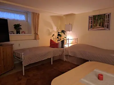 Ein Bett oder Betten in einem Zimmer der Unterkunft Unterkunft Mohr - Gemütlichkeit im Souterrain