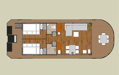 Grundriss der Unterkunft Schwimmendes Ferienhaus