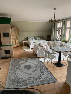 Ein Bett oder Betten in einem Zimmer der Unterkunft Ferienhof Altglobsow/ Cafe Seeblick