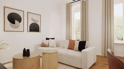 Ein Sitzbereich in der Unterkunft Cozy Apartment at Bergmannkiez