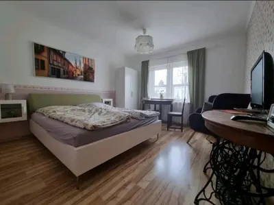 Ein Bett oder Betten in einem Zimmer der Unterkunft Fewo Neuruppin Einliegerwohnung
