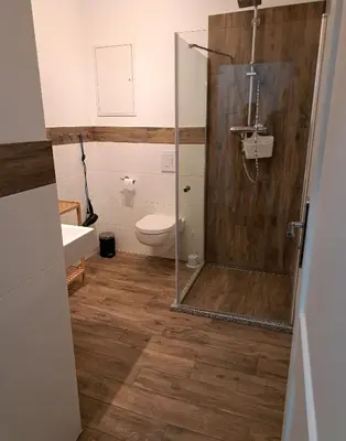 Ein Badezimmer in der Unterkunft Hof Schwericke