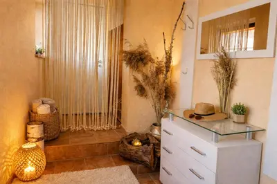Ein Badezimmer in der Unterkunft Weidelandfarm am Riebener See