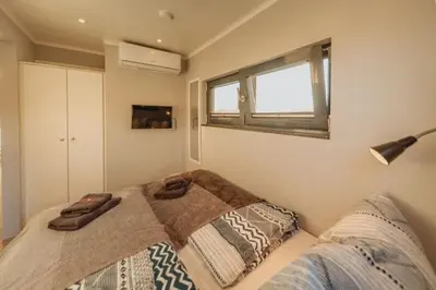 Ein Bett oder Betten in einem Zimmer der Unterkunft Hausboot Enola