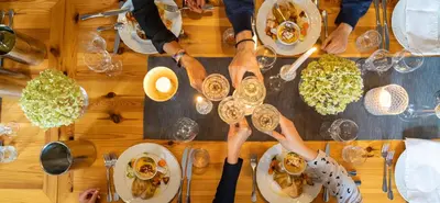 Essen in der Villa oder in der Nähe