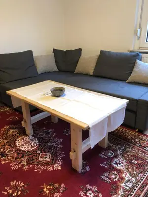 Ein Sitzbereich in der Unterkunft Wohnung in Wald- und Seenähe