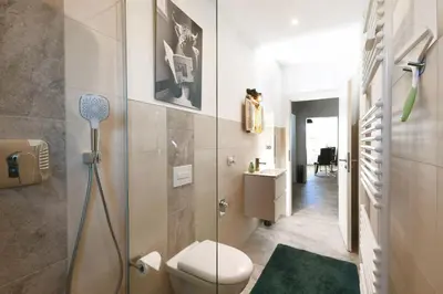 Ein Badezimmer in der Unterkunft Apartment - Lilo Monteur - Ferienwohnung