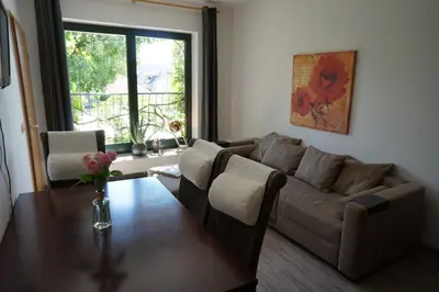 Ein Sitzbereich in der Unterkunft bluming inn - Ferienwohnung im Spreewald
