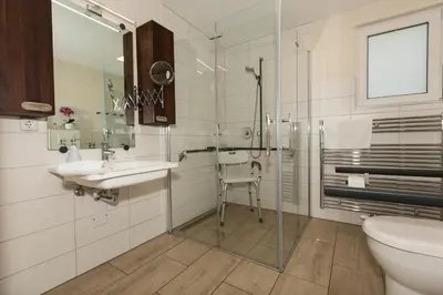 Ein Badezimmer in der Unterkunft Ferienhaus Großtrappe im Sternenpark