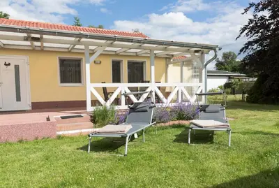 Ein Garten an der Unterkunft Ferienhaus Großtrappe im Sternenpark