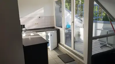 Küche/Küchenzeile in der Unterkunft Hotel und Appartementhaus Rheden