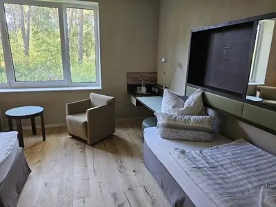 Ein Bett oder Betten in einem Zimmer der Unterkunft Schulungszentrum Töplitz