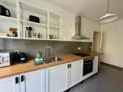 Küche/Küchenzeile in der Unterkunft DeNe Living Apartments