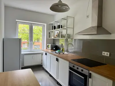 Küche/Küchenzeile in der Unterkunft DeNe Living Apartments