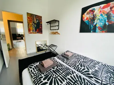 Ein Bett oder Betten in einem Zimmer der Unterkunft Gemütliche 2-Zimmer Wohnung mit kleinen Bad