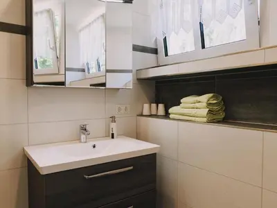 Ein Badezimmer in der Unterkunft Ferienhaus in Lübben am Spreeufer