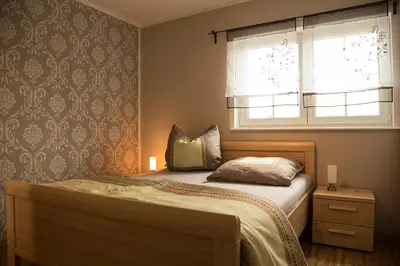 Ein Bett oder Betten in einem Zimmer der Unterkunft Spreeidyll