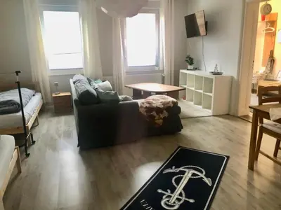 Ein Sitzbereich in der Unterkunft Zimmer in Werneuchen bei Berlin