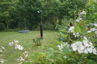 Ein Garten an der Unterkunft Flämingpanorama - Ländliches Gartenhaus mit Kamin und Naturpanorama