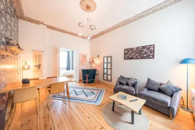 Ein Sitzbereich in der Unterkunft Design Apartments - Sanssouci, 10 Geschwister-Scholl-Straße