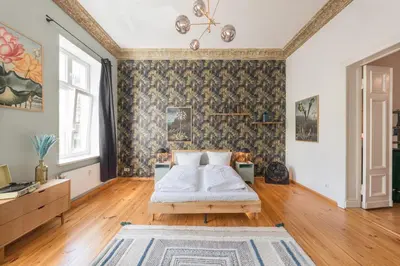Ein Bett oder Betten in einem Zimmer der Unterkunft Design Apartments - Sanssouci, 10 Geschwister-Scholl-Straße