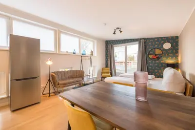 Küche/Küchenzeile in der Unterkunft Design Apartments - Sanssouci, 10 Geschwister-Scholl-Straße