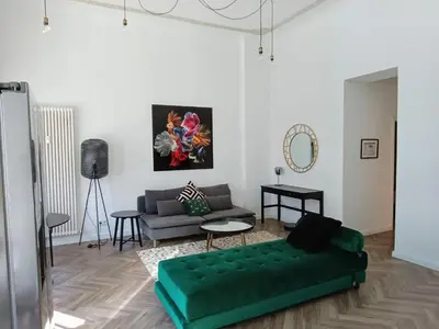 Ein Sitzbereich in der Unterkunft Loft nahe Schloss Charlottenburg