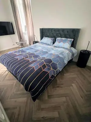 Ein Bett oder Betten in einem Zimmer der Unterkunft Loft nahe Schloss Charlottenburg