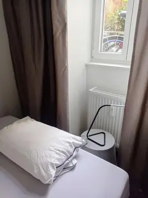 Ein Bett oder Betten in einem Zimmer der Unterkunft Loft nahe Schloss Charlottenburg